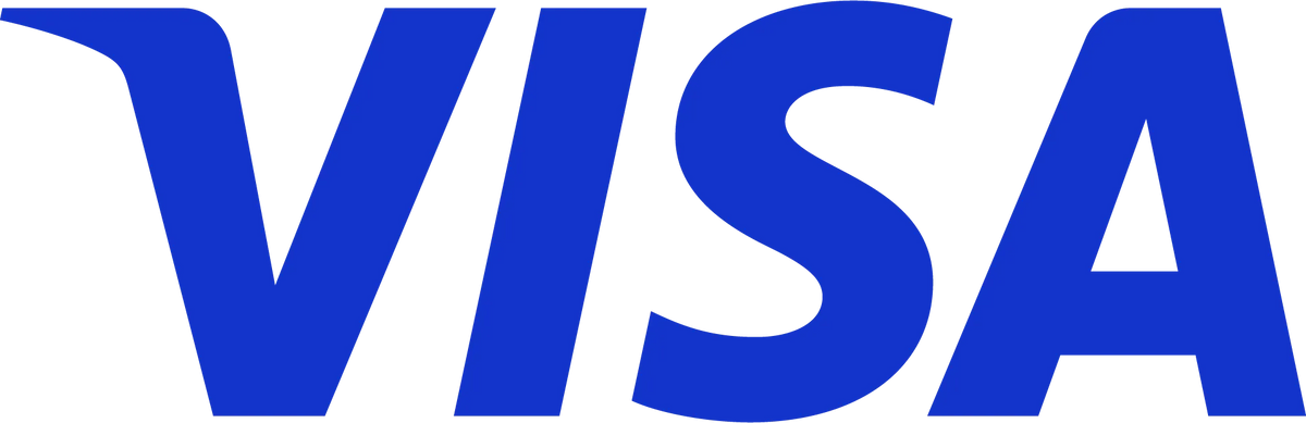 Logo oficial de Visa: Sello de tarjeta de crédito y débito aceptada para transacciones seguras en la joyería de alta gama en Chile.